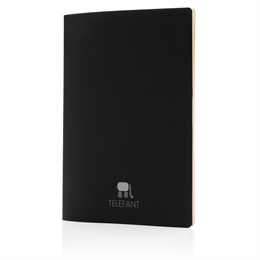 Soft cover PU notesbog med farvet kant, hvid